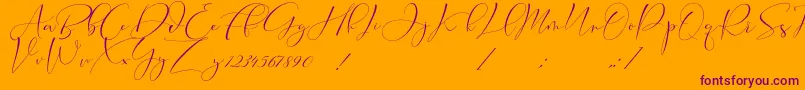 Cameliya Stark Font – Purple Fonts on Orange Background