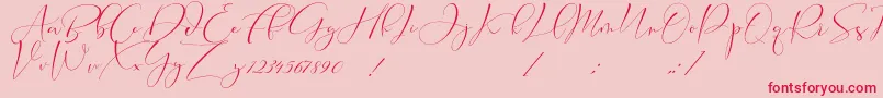 Cameliya Stark Font – Red Fonts on Pink Background