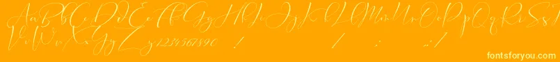 Cameliya Stark Font – Yellow Fonts on Orange Background