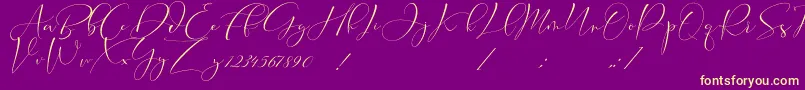 Cameliya Stark Font – Yellow Fonts on Purple Background