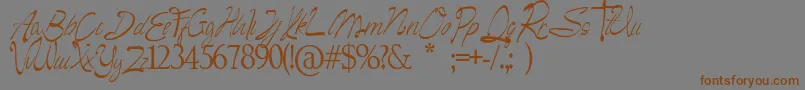 Camella Beauty Script Font – Brown Fonts on Gray Background