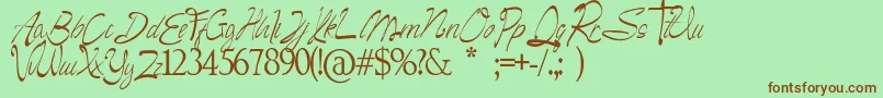 Camella Beauty Script Font – Brown Fonts on Green Background