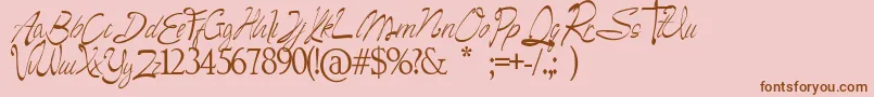 Camella Beauty Script Font – Brown Fonts on Pink Background