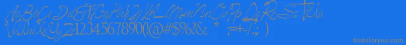 Camella Beauty Script-Schriftart – Graue Schriften auf blauem Hintergrund