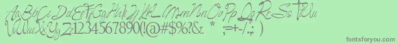 Camella Beauty Script-Schriftart – Graue Schriften auf grünem Hintergrund