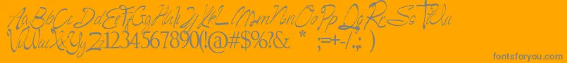 Camella Beauty Script Font – Gray Fonts on Orange Background
