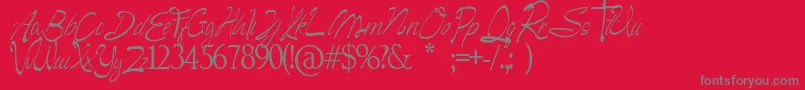 Camella Beauty Script-Schriftart – Graue Schriften auf rotem Hintergrund