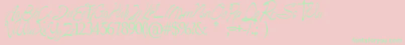 Camella Beauty Script-Schriftart – Grüne Schriften auf rosa Hintergrund