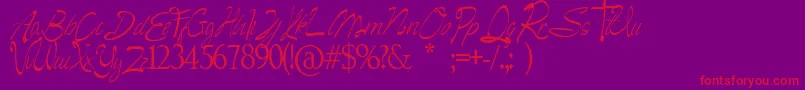 Шрифт Camella Beauty Script – красные шрифты на фиолетовом фоне