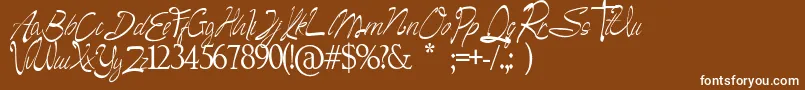 Шрифт Camella Beauty Script – белые шрифты на коричневом фоне