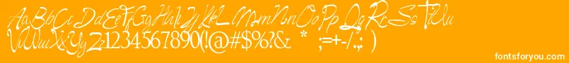 Camella Beauty Script Font – White Fonts on Orange Background
