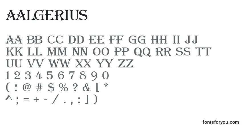 Schriftart AAlgerius – Alphabet, Zahlen, spezielle Symbole