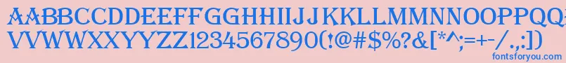 フォントAAlgerius – ピンクの背景に青い文字