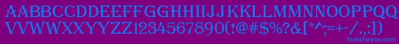 フォントAAlgerius – 紫色の背景に青い文字