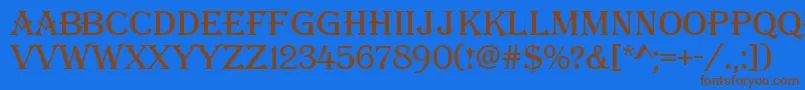 Czcionka AAlgerius – brązowe czcionki na niebieskim tle
