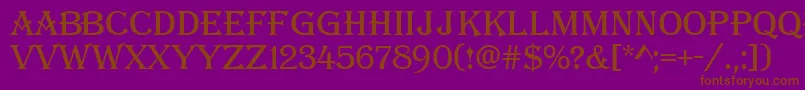 フォントAAlgerius – 紫色の背景に茶色のフォント