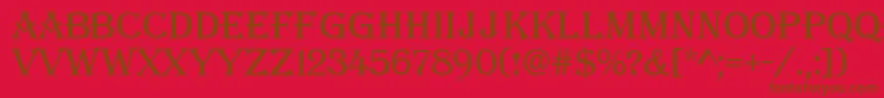 Czcionka AAlgerius – brązowe czcionki na czerwonym tle