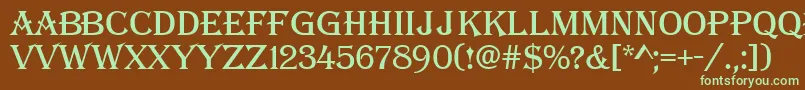 AAlgerius Font – Green Fonts on Brown Background