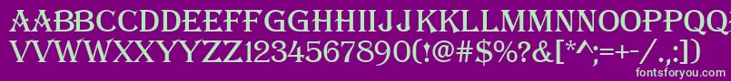 AAlgerius-fontti – vihreät fontit violetilla taustalla