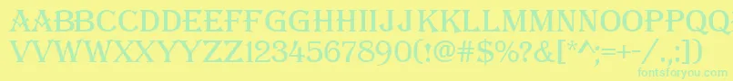 AAlgerius Font – Green Fonts on Yellow Background