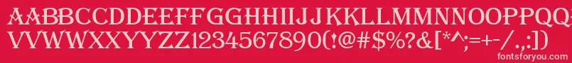AAlgerius-fontti – vaaleanpunaiset fontit punaisella taustalla