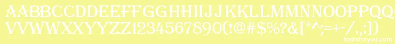 AAlgerius-fontti – valkoiset fontit keltaisella taustalla