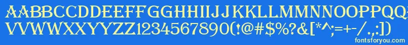 AAlgerius-fontti – keltaiset fontit sinisellä taustalla