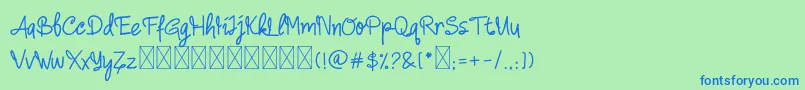 Camellia Font – Blue Fonts on Green Background