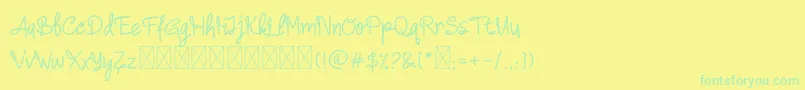 Camellia Font – Green Fonts on Yellow Background