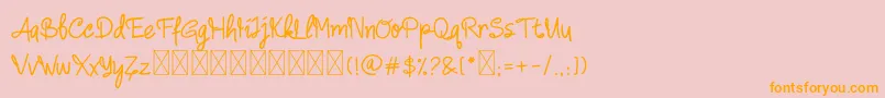 Camellia Font – Orange Fonts on Pink Background