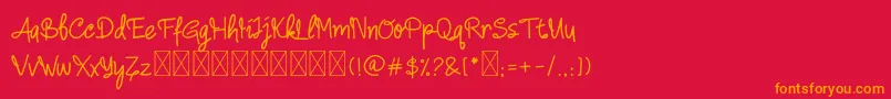 Camellia Font – Orange Fonts on Red Background