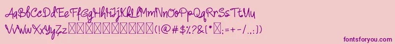 Camellia Font – Purple Fonts on Pink Background
