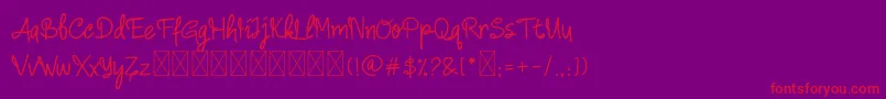 Camellia Font – Red Fonts on Purple Background