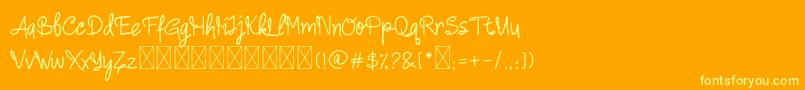 Camellia Font – Yellow Fonts on Orange Background
