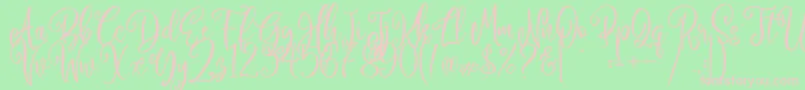 Camellia-Schriftart – Rosa Schriften auf grünem Hintergrund