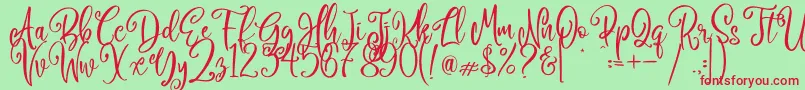 Camellia Font – Red Fonts on Green Background