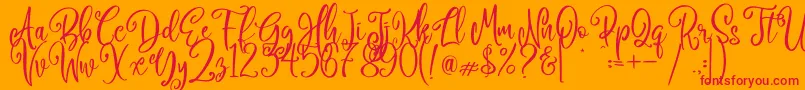 Camellia Font – Red Fonts on Orange Background