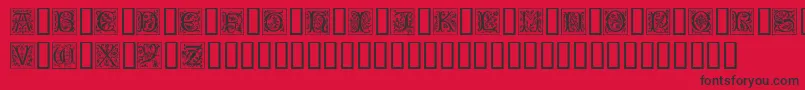 CamelotCaps Font – Black Fonts on Red Background