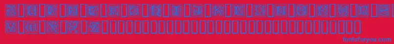 CamelotCaps Font – Blue Fonts on Red Background