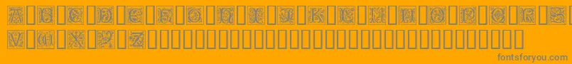 CamelotCaps Font – Gray Fonts on Orange Background