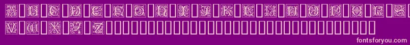 CamelotCaps Font – Pink Fonts on Purple Background