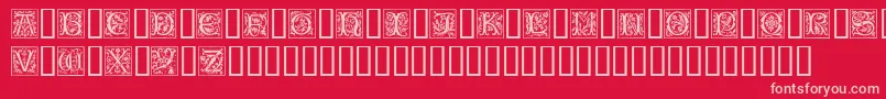 CamelotCaps Font – Pink Fonts on Red Background