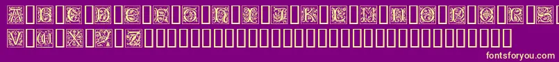 CamelotCaps Font – Yellow Fonts on Purple Background