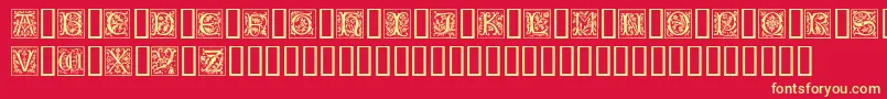 CamelotCaps Font – Yellow Fonts on Red Background
