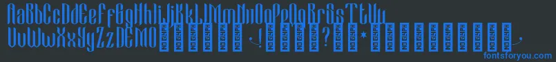 CameoSweetGothic Regular Font – Blue Fonts on Black Background