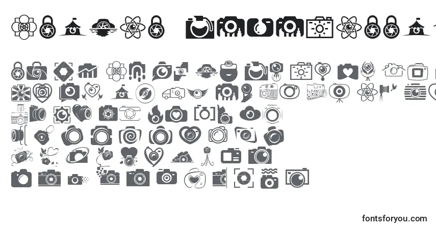 Czcionka CAMERA   FOTOGRAAMI – alfabet, cyfry, specjalne znaki