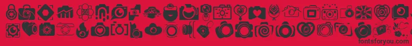 CAMERA   FOTOGRAAMI Font – Black Fonts on Red Background