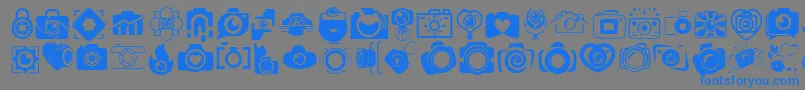 CAMERA   FOTOGRAAMI Font – Blue Fonts on Gray Background