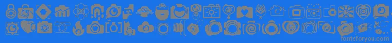 CAMERA   FOTOGRAAMI Font – Gray Fonts on Blue Background