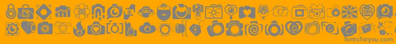 CAMERA   FOTOGRAAMI Font – Gray Fonts on Orange Background